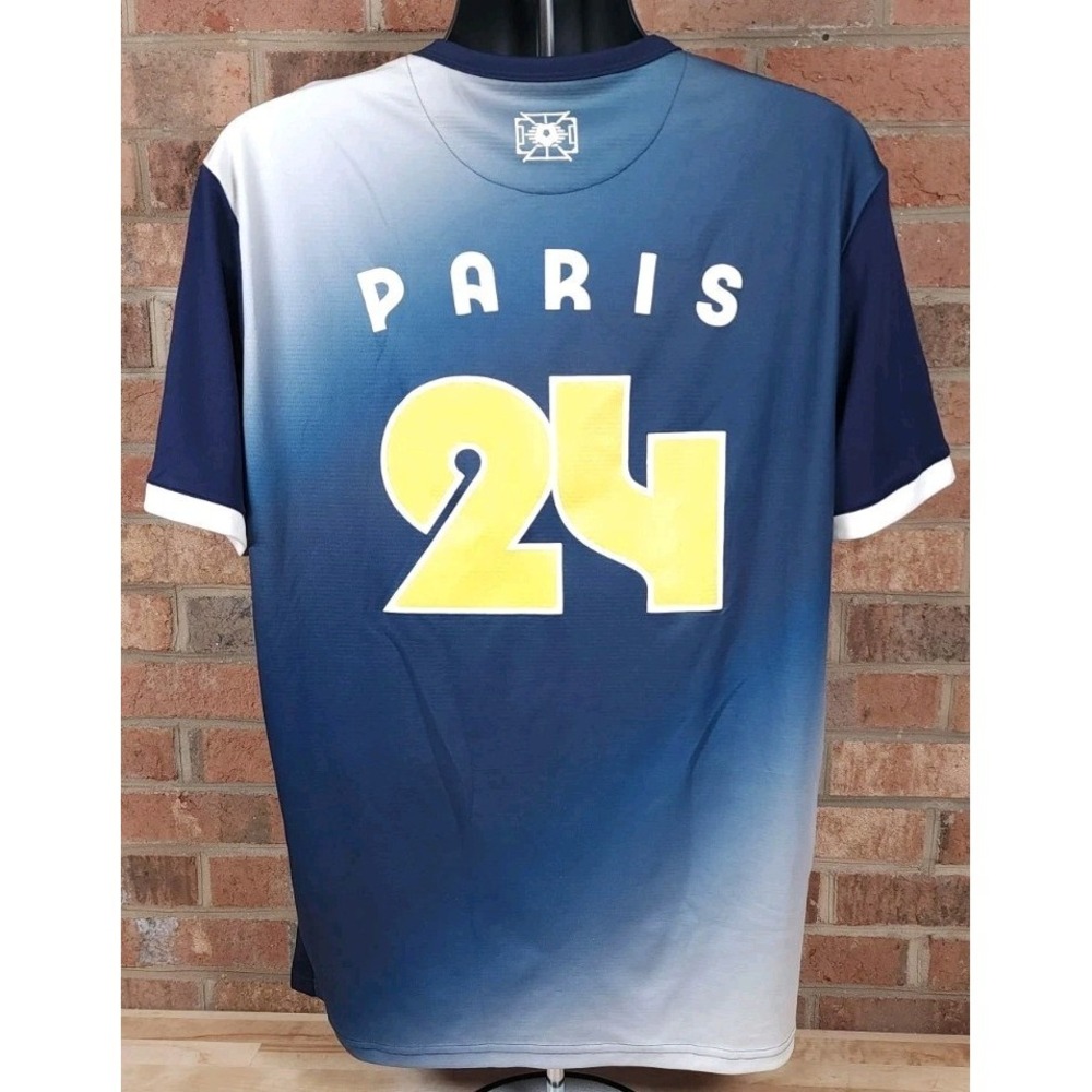 Paris 2024 Le Coq‎ Sportif Blue Graphic Jersey Shirt Mens XL